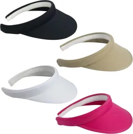 4 Pack Sun Visor Hats Women Men Clip on Cotton Wide Brim Visors Hat Outdoor Sports Golf Beach Travel Tennis Caps