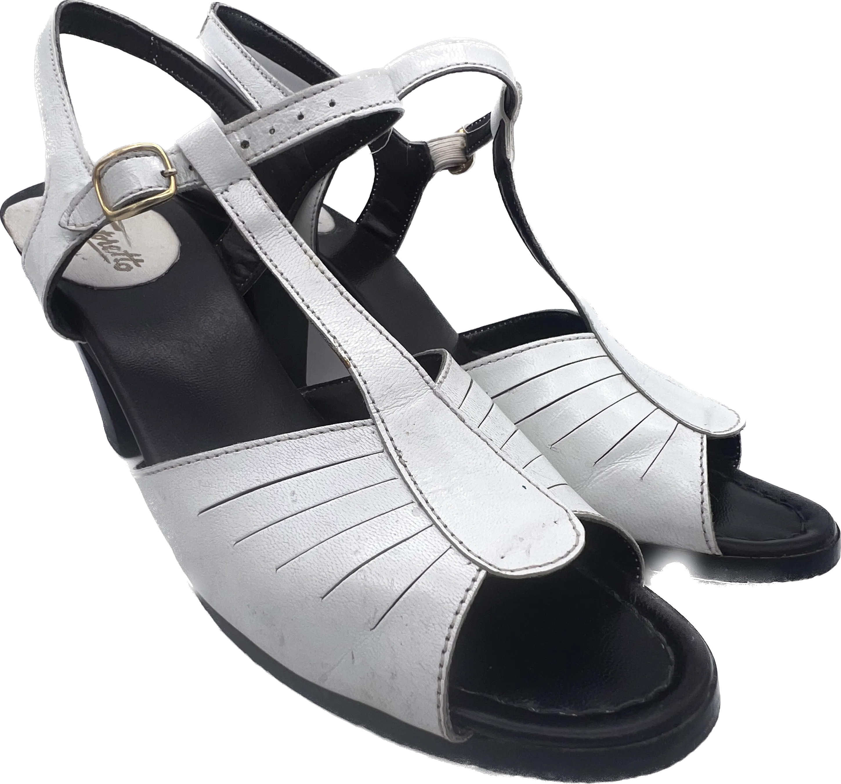 80s Tintoretto White Leather Heels         9N