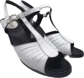 80s Tintoretto White Leather Heels         9N