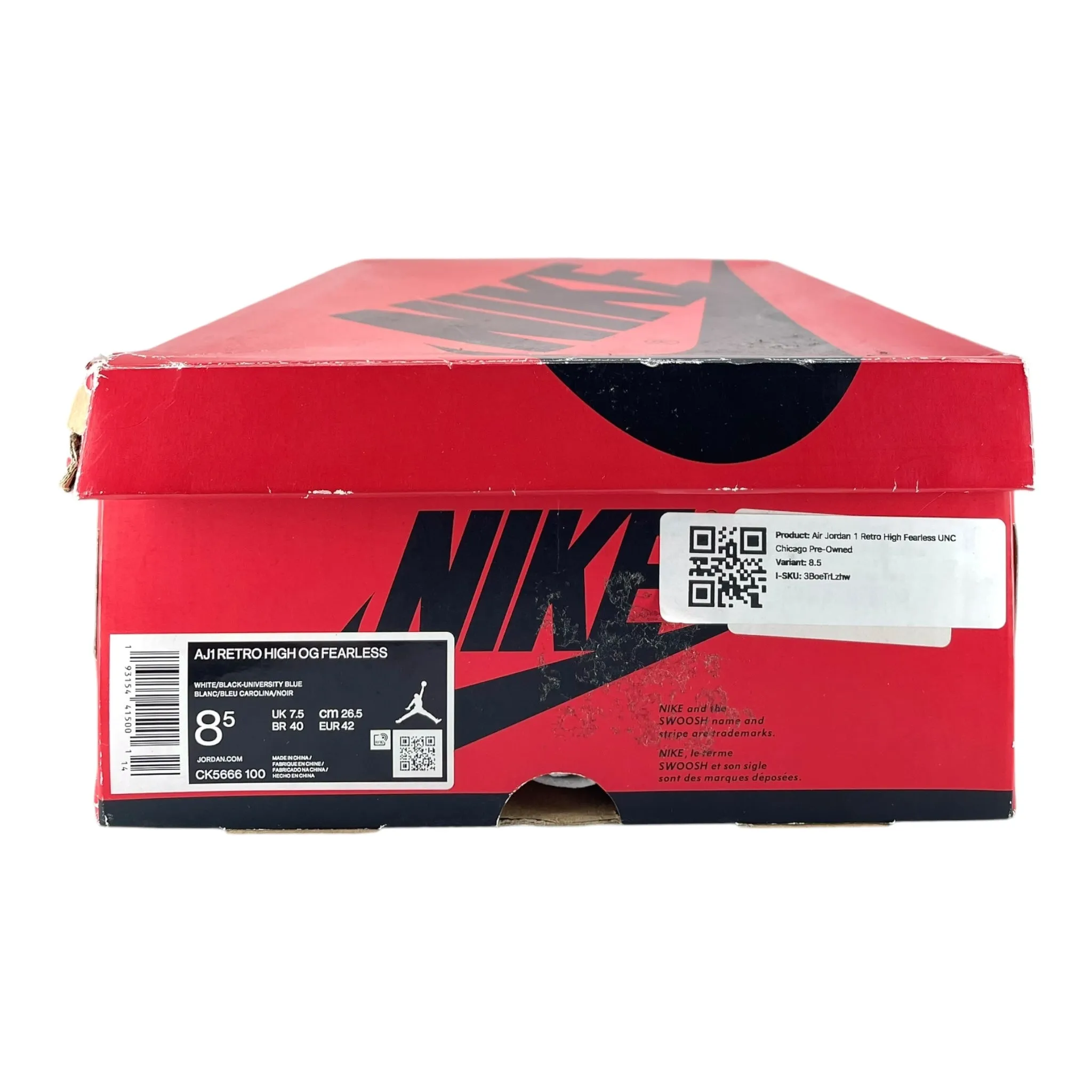 Air Jordan 1 Retro High Fearless UNC Chicago Pre-Owned