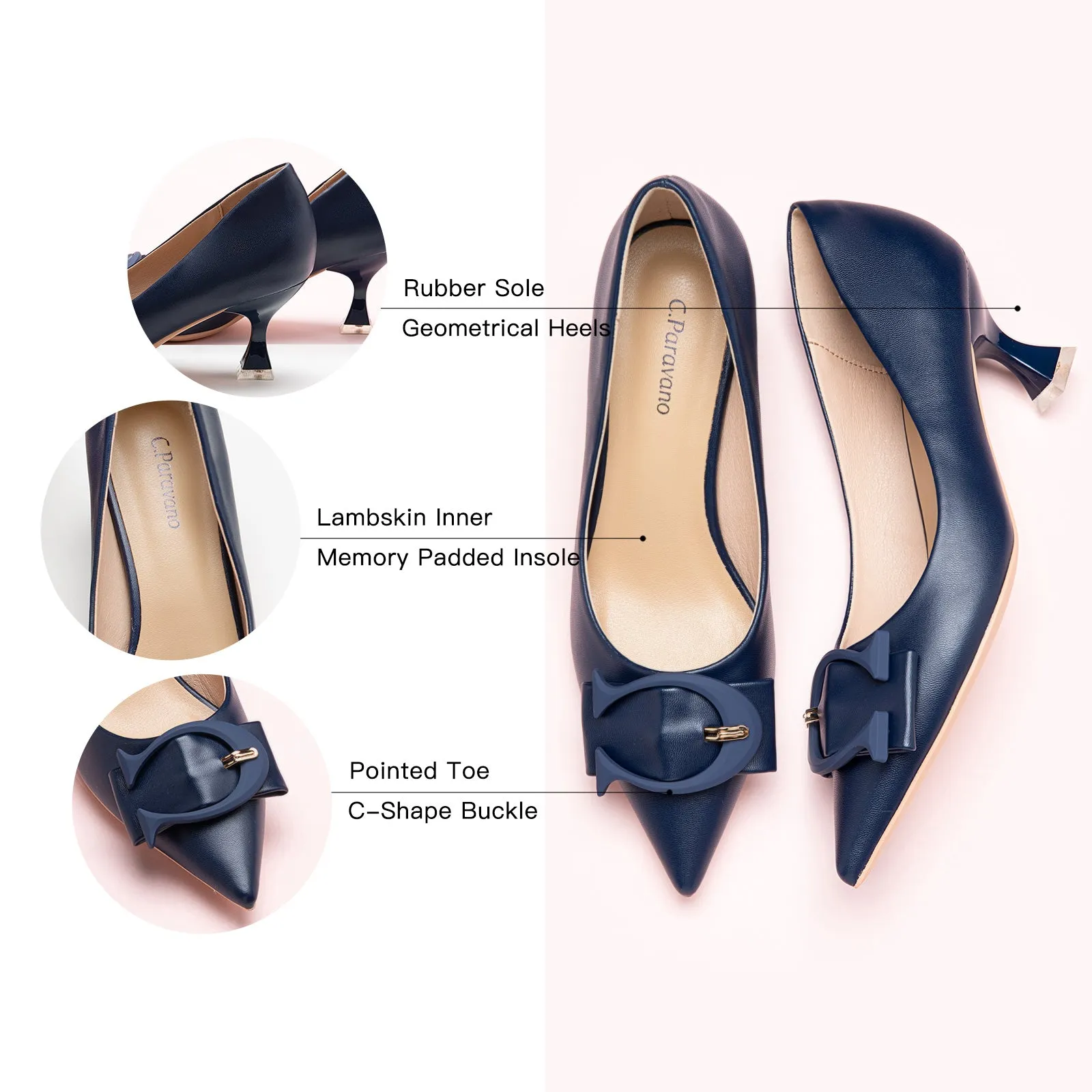 C Buckle Pumps (Olivia) Navy