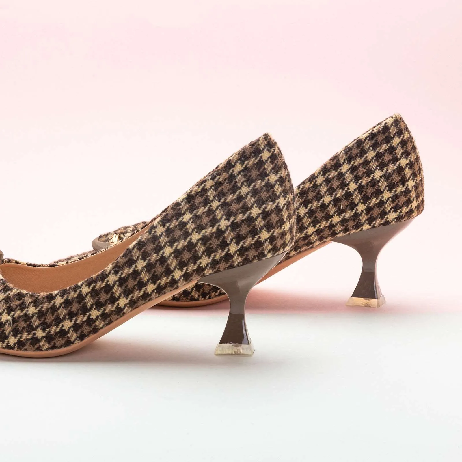 C Buckle Tweed Pumps (Olivia）Orange