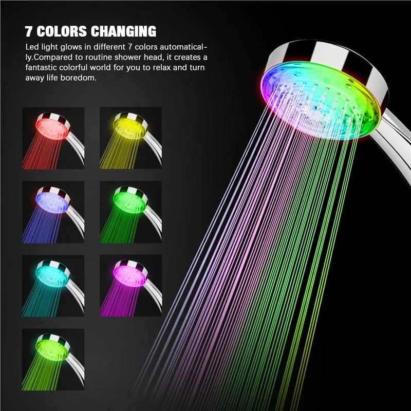 Color Changing Shower Head Led Light Glowing Automatic Color Changing