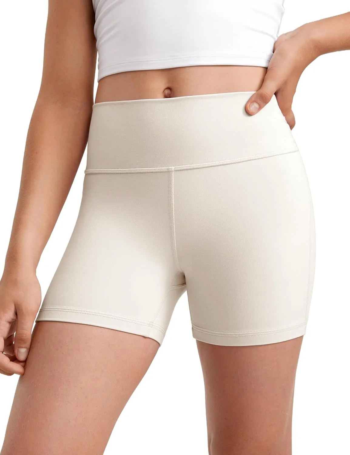 CRZ YOGA Girls Butterluxe Athletic Biker Shorts - Kids Teen High Waist Lounge Active Dance Yoga Running Buttery Soft