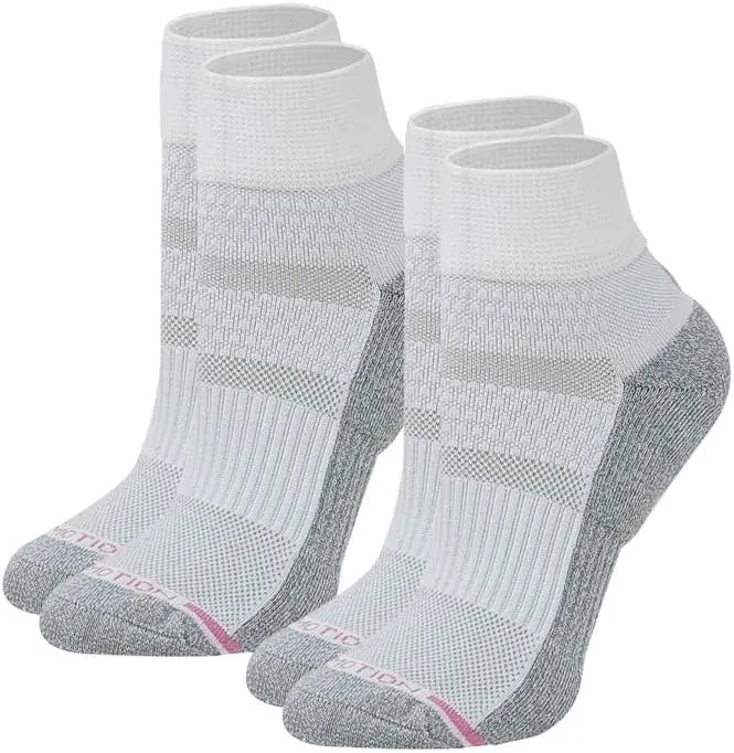 Dr. Motion Compression Quarter Socks For Women With Enhanced Cushion And Breathable Arch Support 6 Pairs