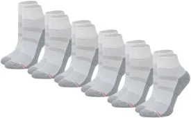 Dr. Motion Compression Quarter Socks For Women With Enhanced Cushion And Breathable Arch Support 6 Pairs