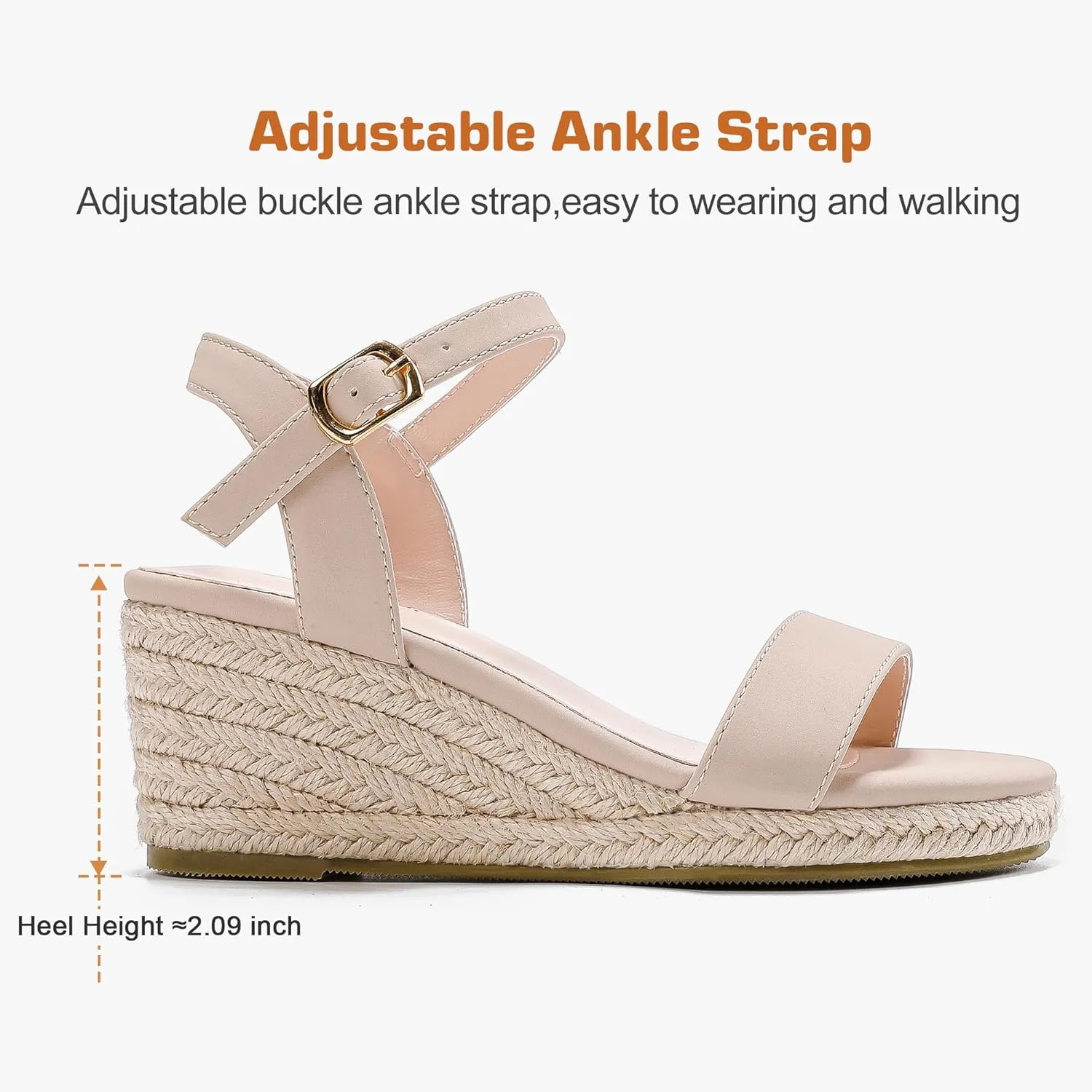 Girls Wedge Sandals Platform Espadrille Open Toe Dressy Sandals Summer Girls Heel Little Big Kid
