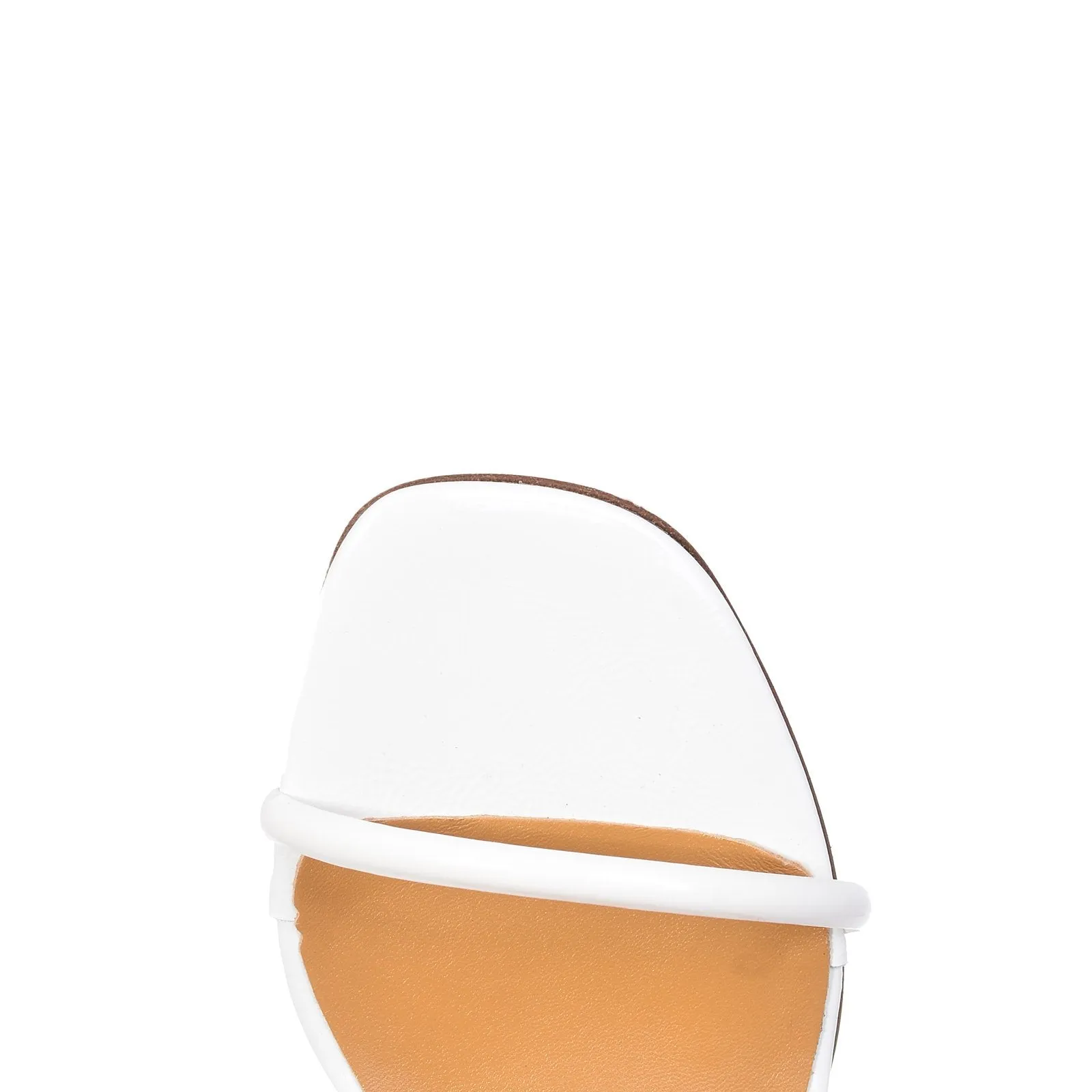 Iside White Naplack Leather Sandals