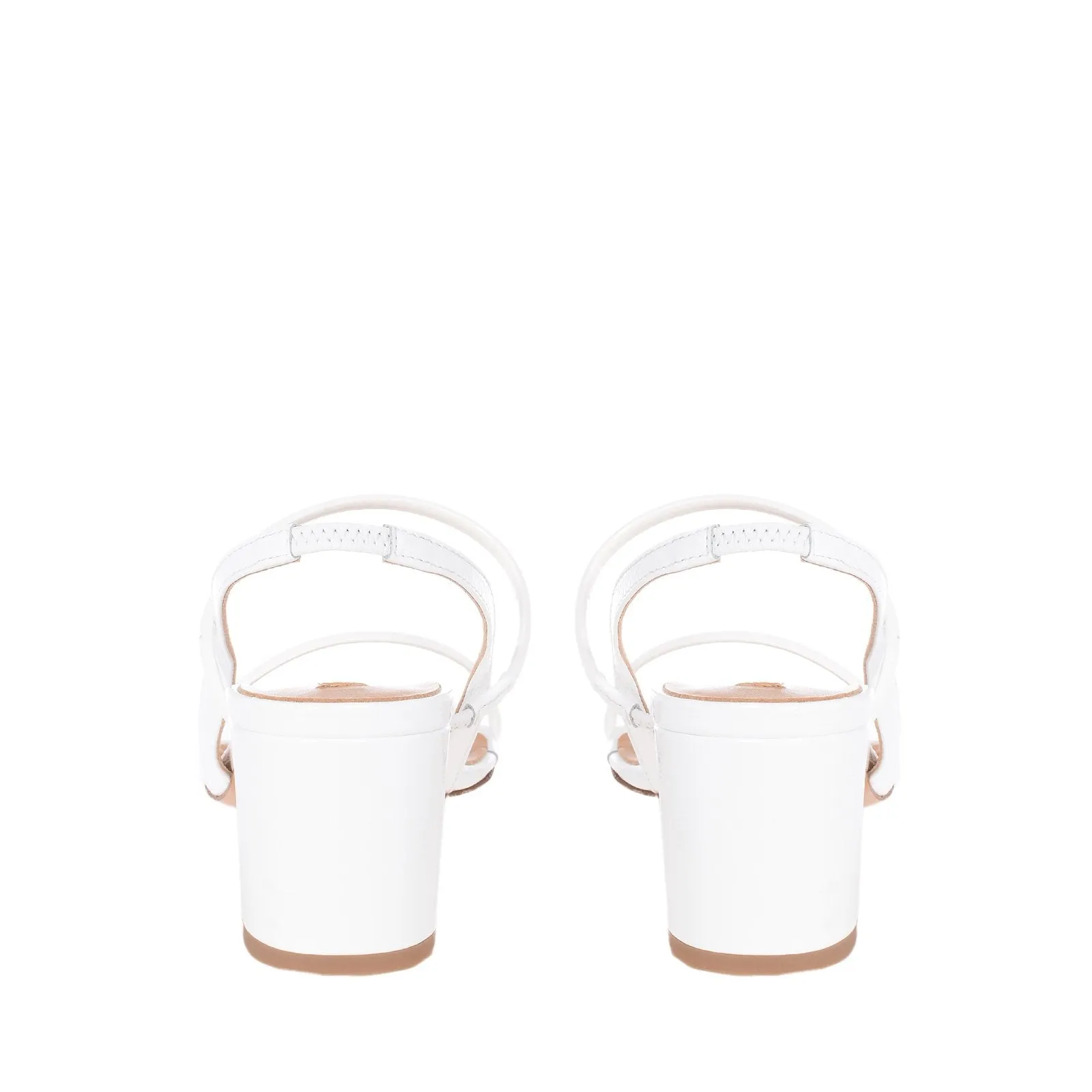 Iside White Naplack Leather Sandals