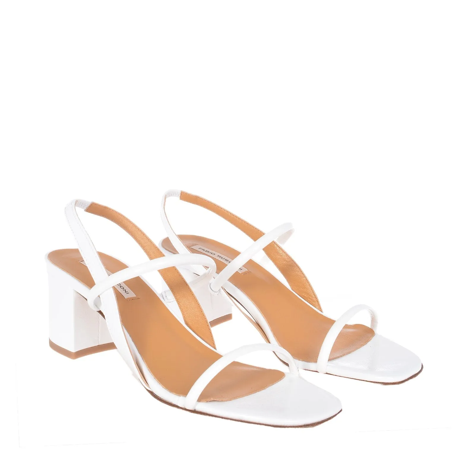 Iside White Naplack Leather Sandals