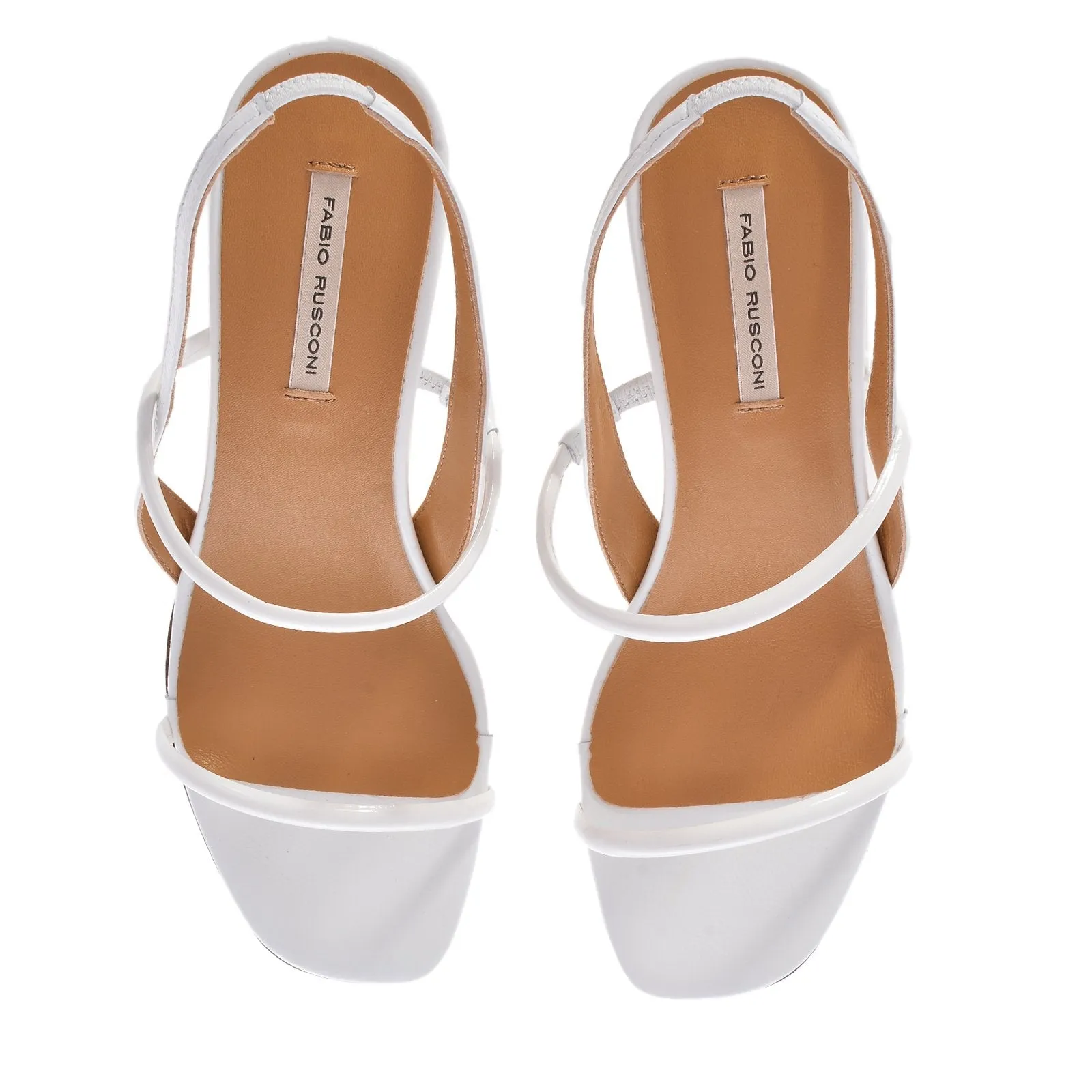 Iside White Naplack Leather Sandals