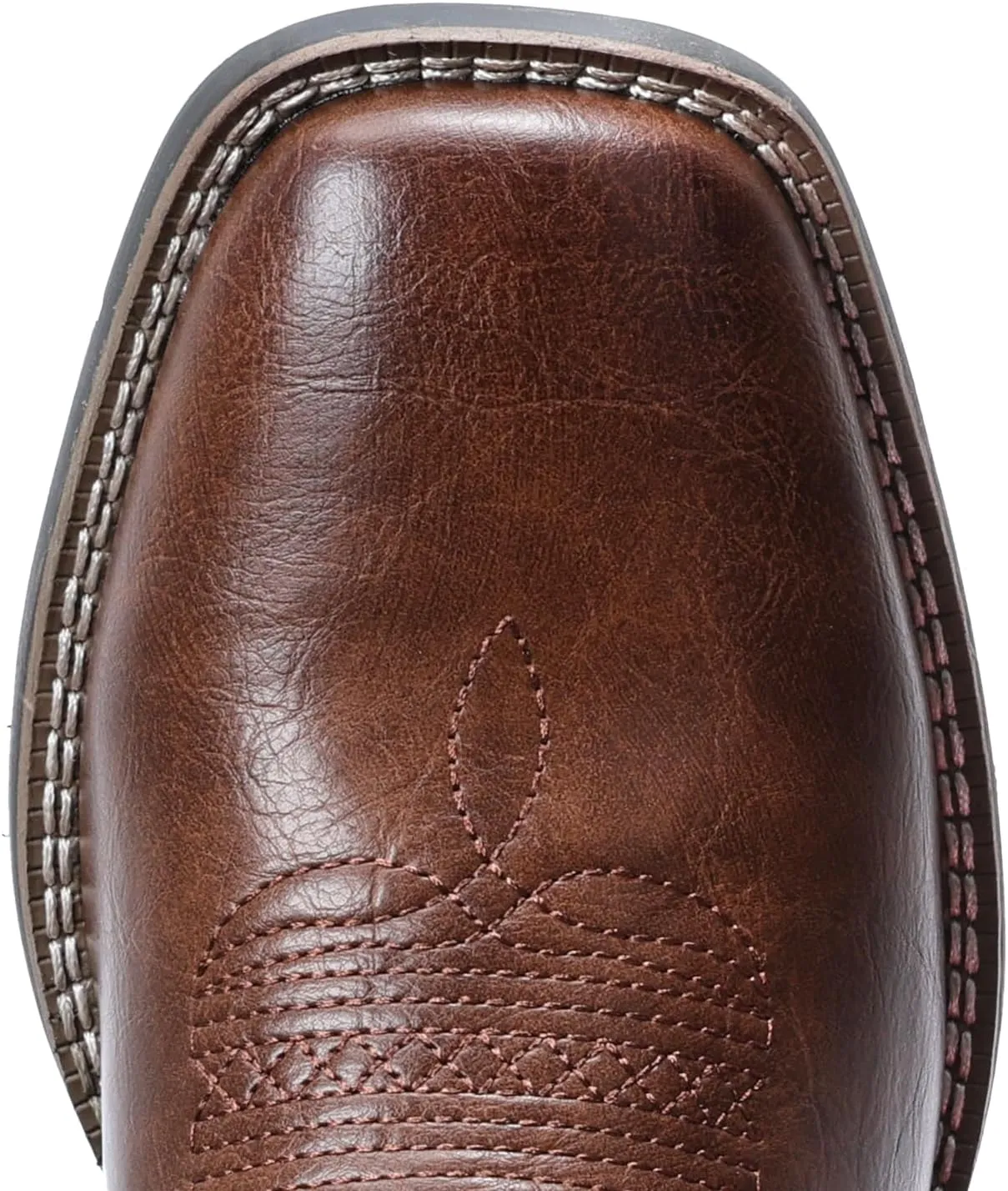IUV Cowboy Boots For Men Square Toe Western Boot Durable Retro Classic Embroidered Pull On Boot Slip Resistant Country Boots