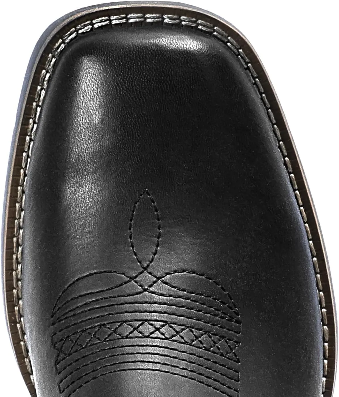 IUV Cowboy Boots For Men Square Toe Western Boot Durable Retro Classic Embroidered Pull On Boot Slip Resistant Country Boots