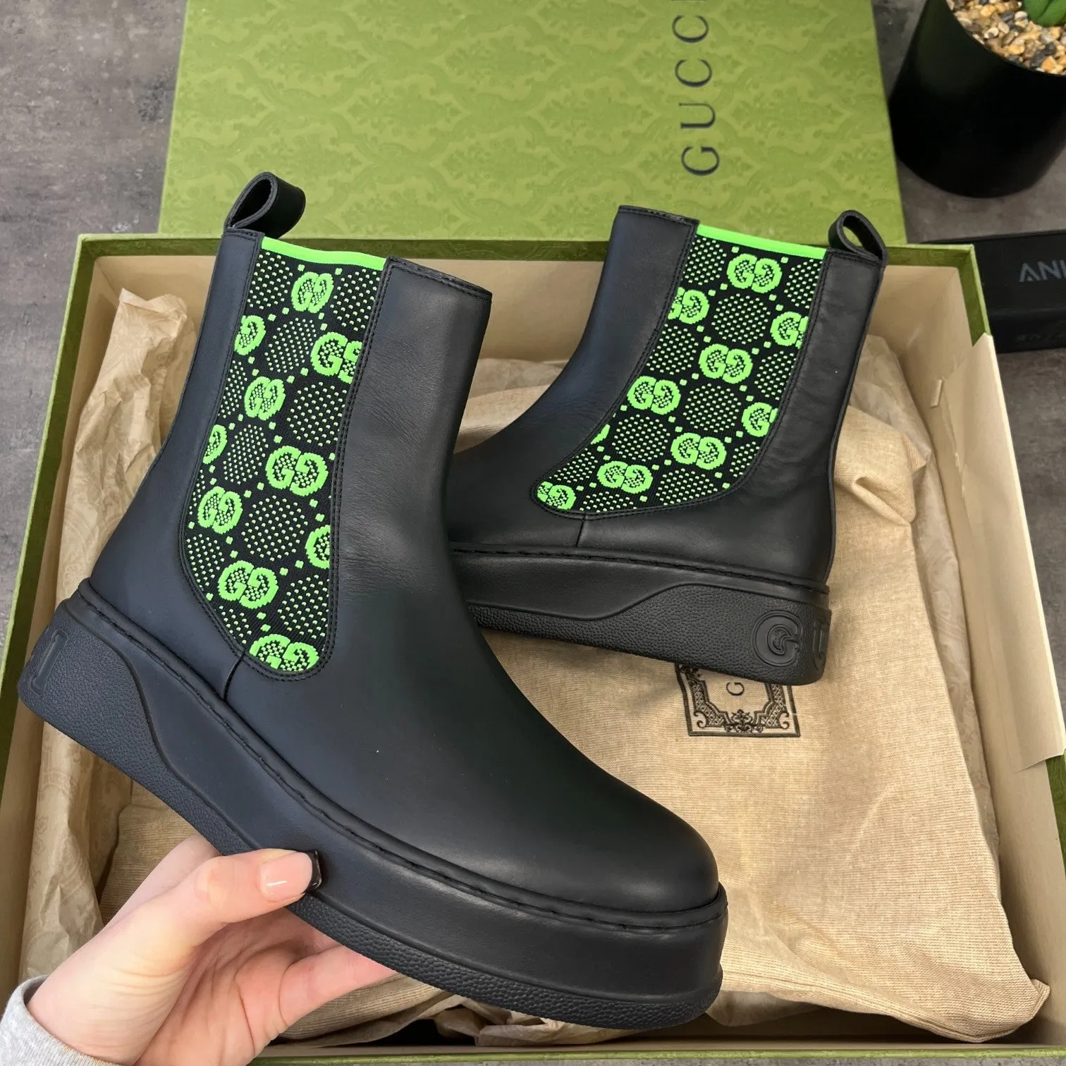 Men's Gg Supreme Chelsea Boots Black Size EU 40 / UK 6