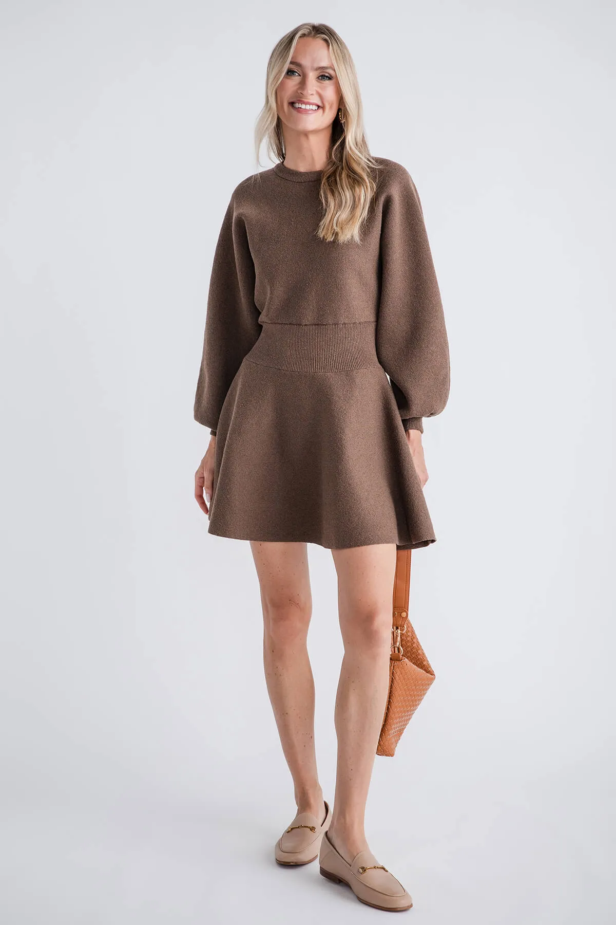 Miou Muse Balloon Sleeve Sweater Dress