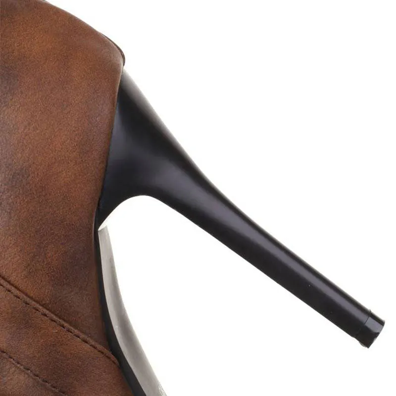 QIQI Women's 10cm Rubber Sole Heel Jazz Shoes Dance High Heeled Boots