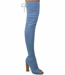 REVAMPED DENIM THIGH HIGH