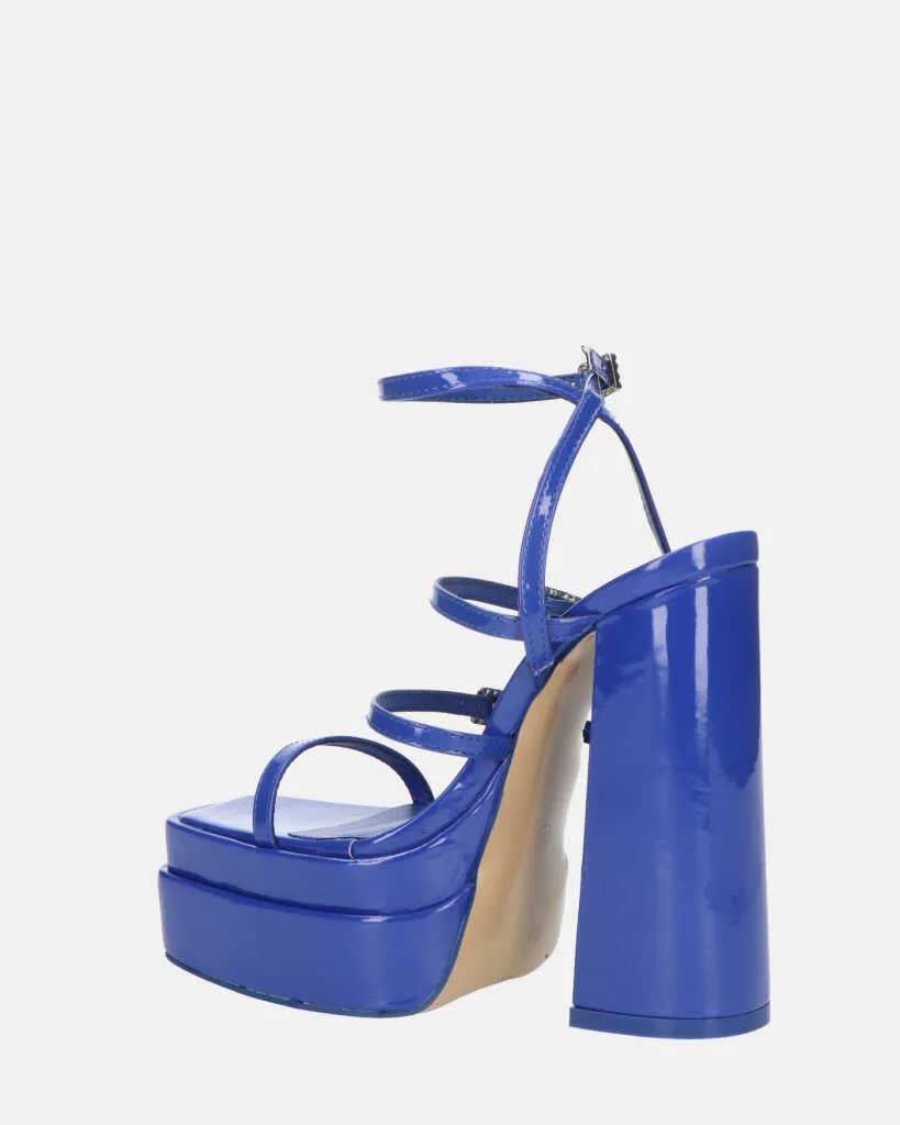 TEXA - sandali con cinturino e tacco alto in blu reale