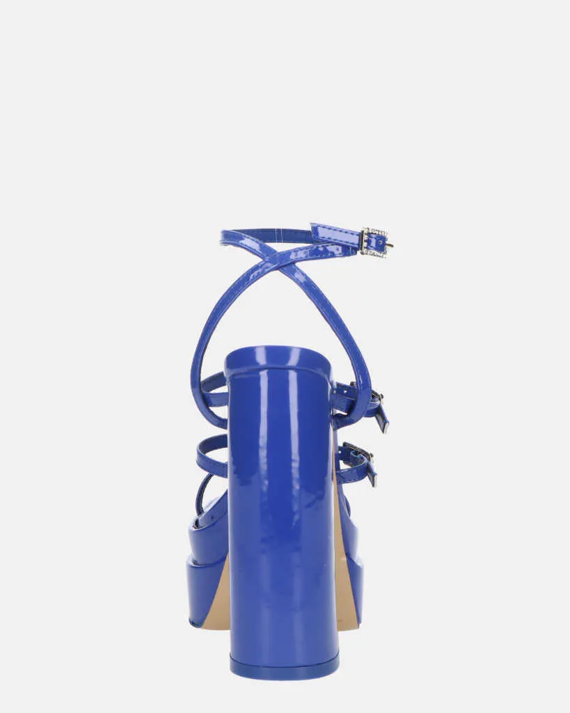 TEXA - sandali con cinturino e tacco alto in blu reale