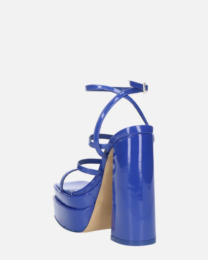 TEXA - sandali con cinturino e tacco alto in blu reale