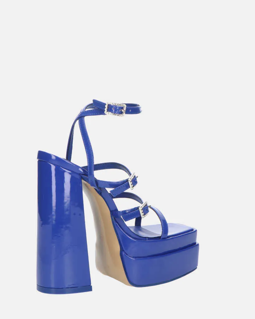TEXA - sandali con cinturino e tacco alto in blu reale