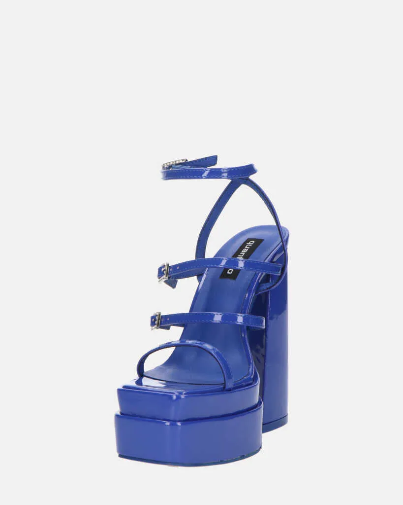 TEXA - sandali con cinturino e tacco alto in blu reale