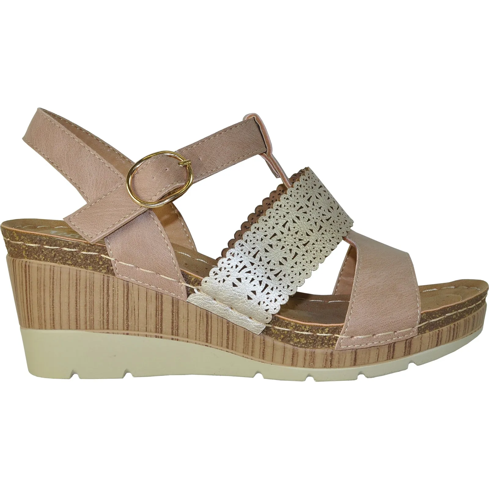 VANGELO Women Sandal FAITH Wedge Sandal Pink